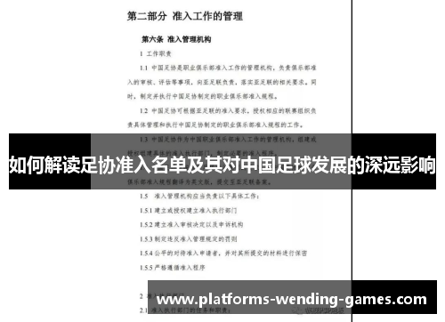如何解读足协准入名单及其对中国足球发展的深远影响